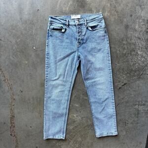 Jeanerica CW002 Classic Jeans Women's 30x32 Blue Straight Leg Button Fly Denim